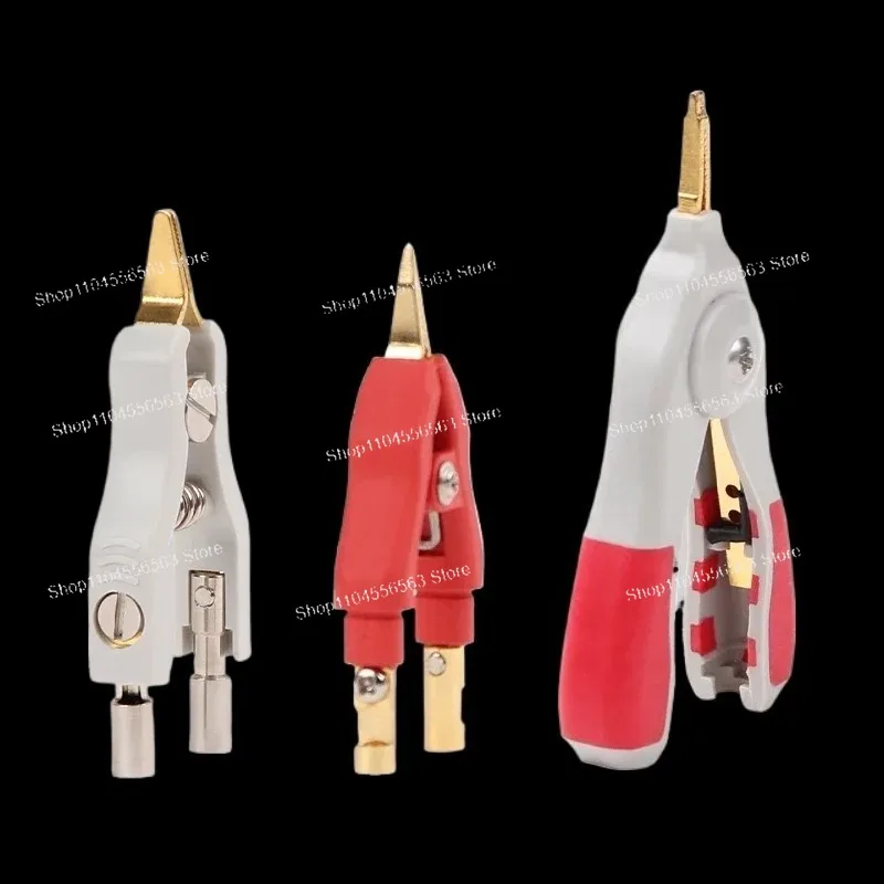 ETA3105 Kelvin Test Clamp - Gold-Plated Pure Copper 4-Wire (Four Terminal) Clamp with Pointed Tip
