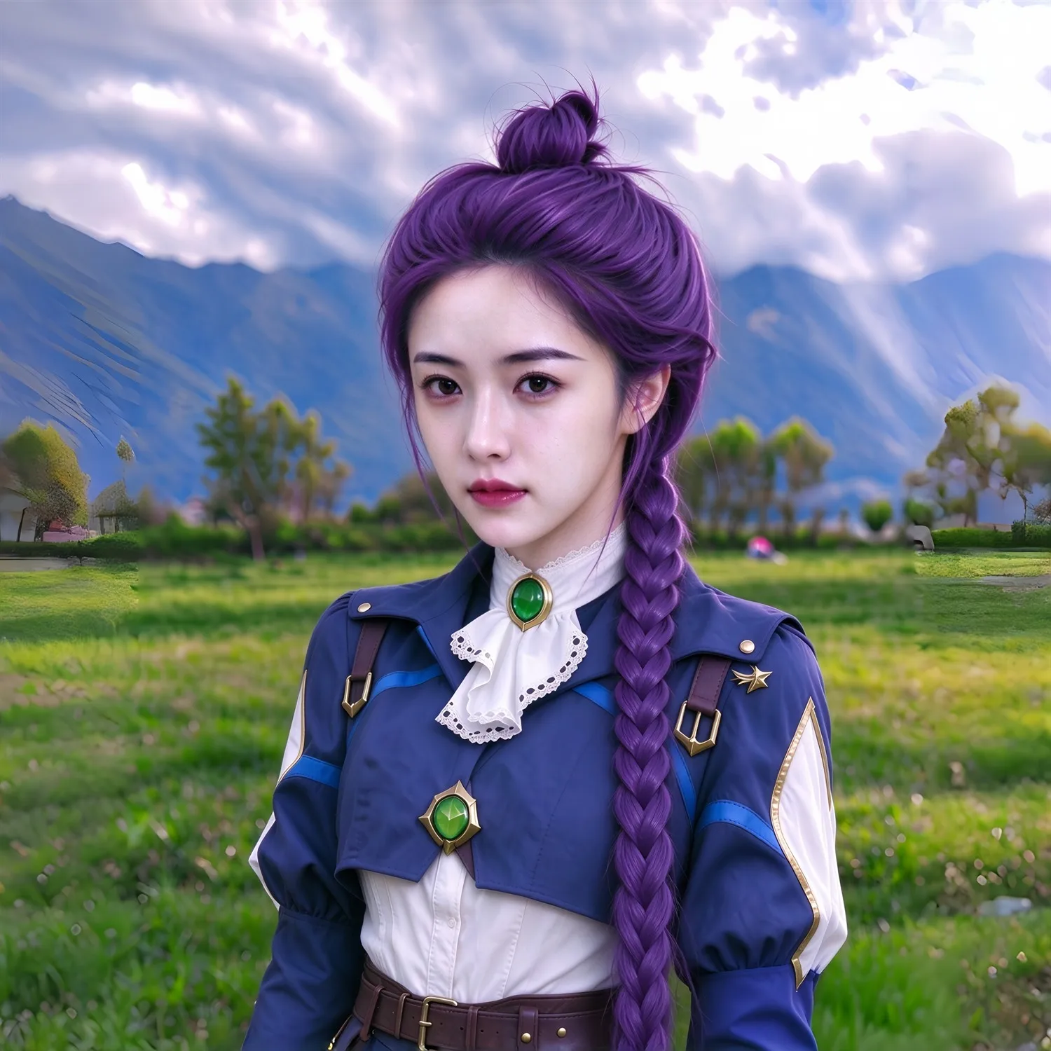 Purple Braided Wig Long 30 Inch Heat Resistant Synthetic Wig For Women Cosplay Party, Wigs for cosplay, Wigs for cosplay