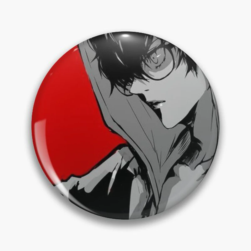 Vintage Game Persona 3 Button Pin Anime P3 Shin Yuuki Tensei Yukari Makoto Takeba Megami Cartoon Brooch Badge For Bag Decor 58mm