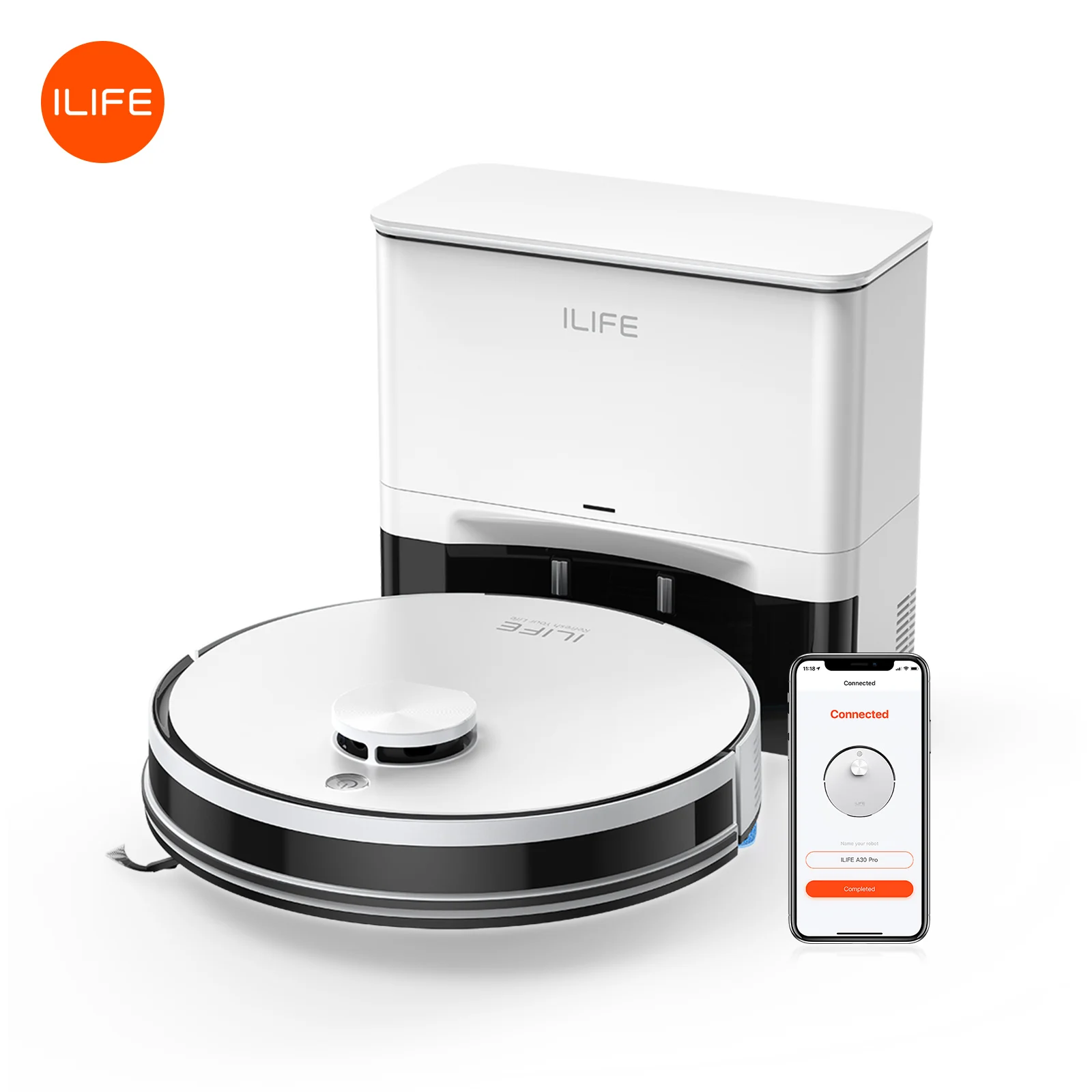 ILIFE A30 Pro Robot Vacuum Cleaner with Automatic Self-Emptying Station, 5000Pa , LDS Navi
