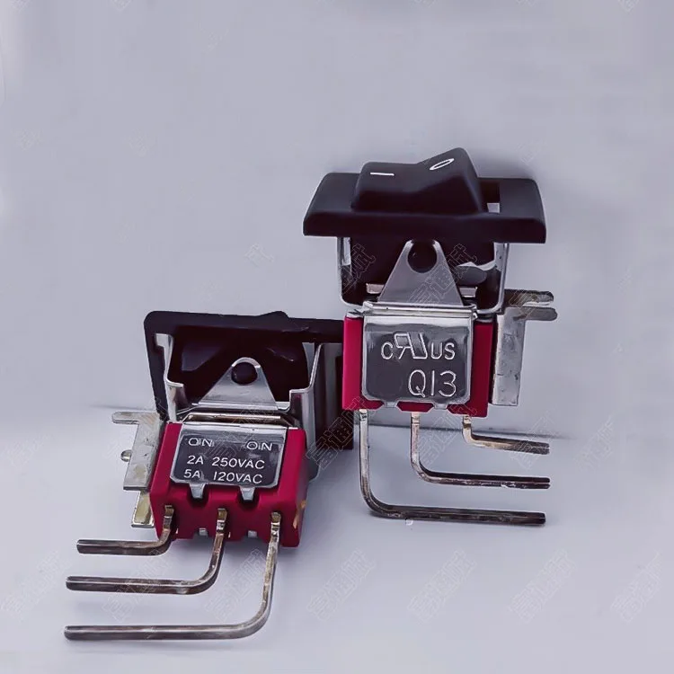 Original Q13 vertical side-bend 3-pin 2-position toggle switch with a lifting plate, 2A250V