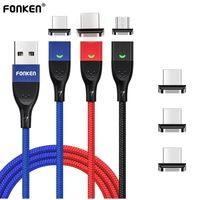 FONKEN Magnetic Cable Micro USB Type C Magnetic Charging Cables Magnetic Charger for realme Samsung Huawei Xiaomi Quick Charge