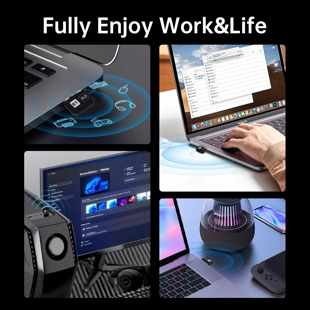 Fenvi USB Bluetooth 6,0 Dongle adaptador para Windows 11/10/8,1 transmisor receptor Bluetooth para teclado inalámbrico ratón