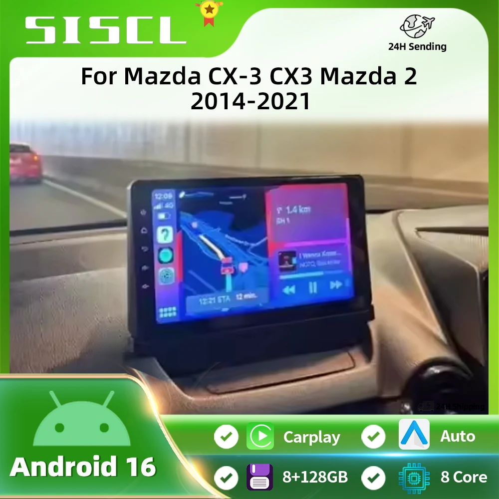 

Car Radio Android 16 For Mazda CX-3 CX3 Mazda 2 DK 2014 - 2021 Multimedia Video Player QLED GPS Navigation Wireless Carplay Auto