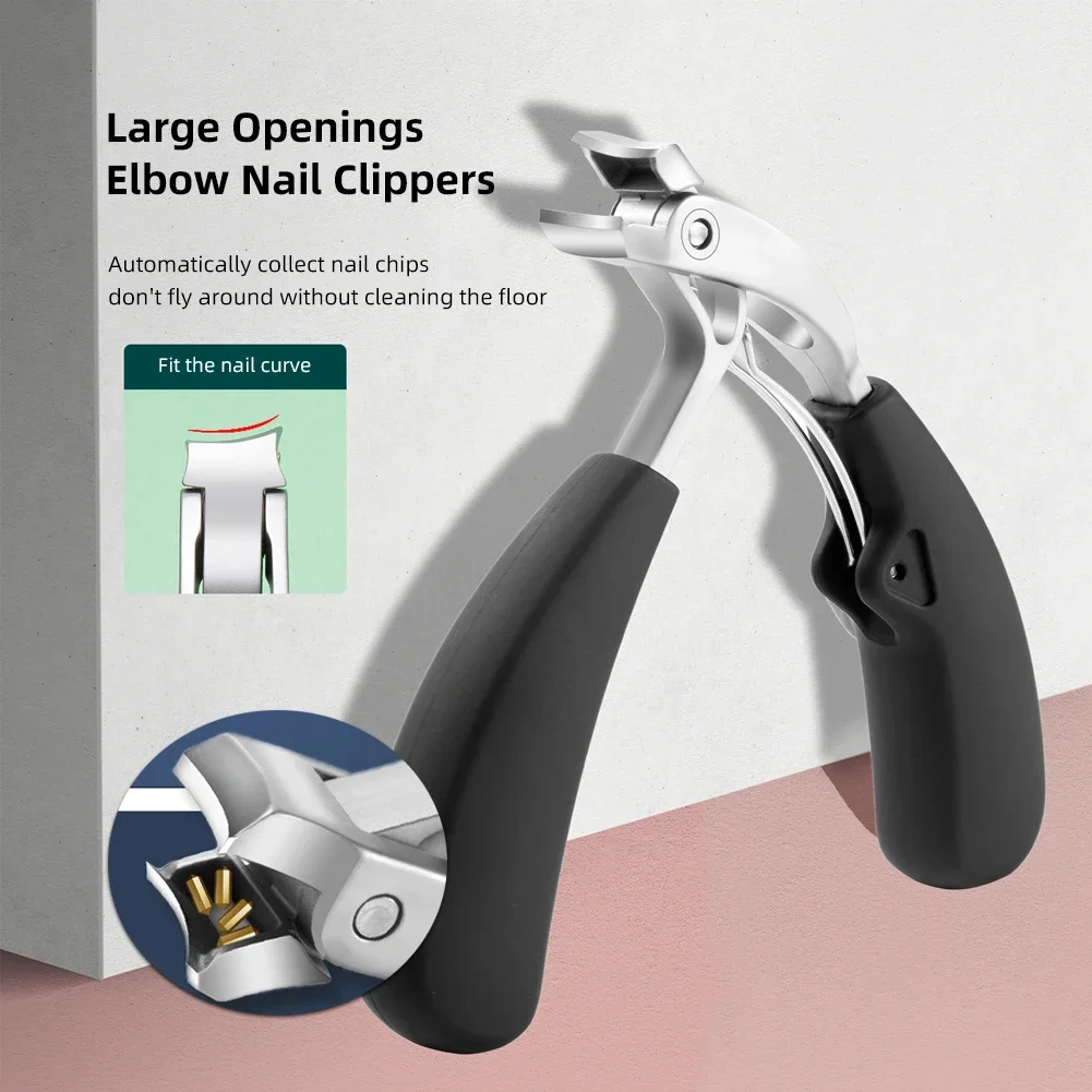 Curved Stainless Steel Nail Clipper Anti-splash Automatic Nail Chip Storage Nail Clipper Washable Rust Resistant Manicure Tool