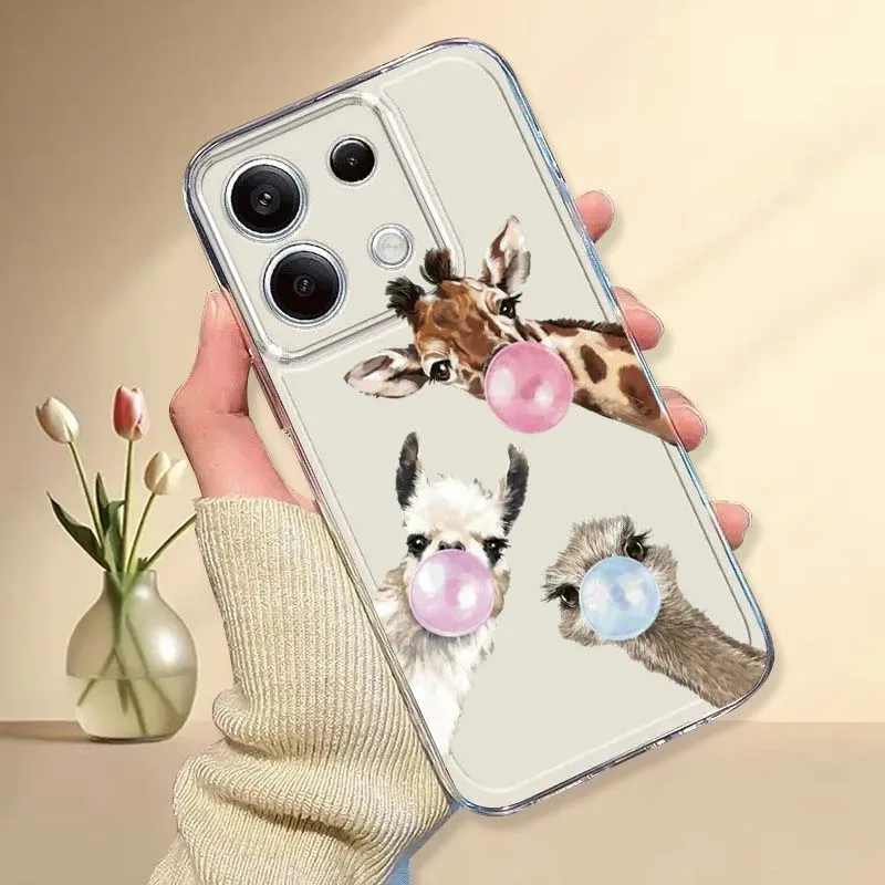

Giraffes Cute Animals For Xiaomi Mi Poco F2 F3 F4 F5 F6 X5 X6 X7 Pro TPU Protection Transparent Phone Case