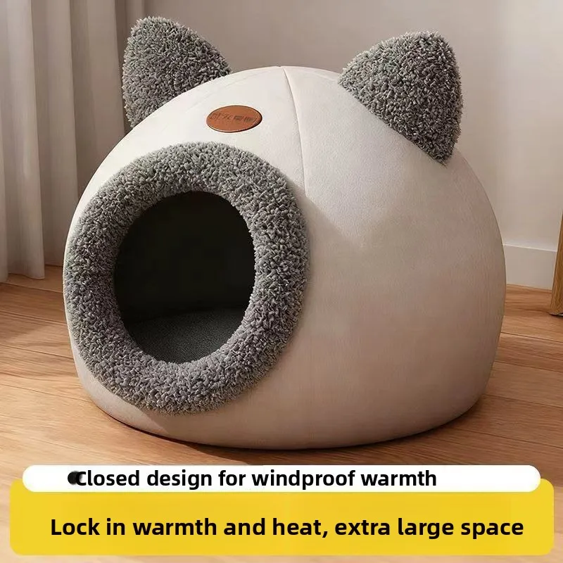

Cat Villa Bed Cozy Winter Warmth Cat House All Seasons Deep Sleep Thick Sleep Pad Pet Accessories Cat House Cat Bed Pet Bed