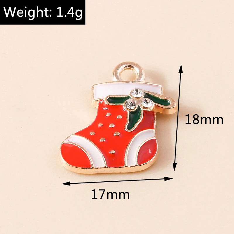 20 Stück Mix süße Emaille Weihnachten Schneemann Baum Hirsch Weihnachtsmann Charms Anhänger für Schmuckherstellung Halsketten Ohrringe DIY Geschenke – Detail 31