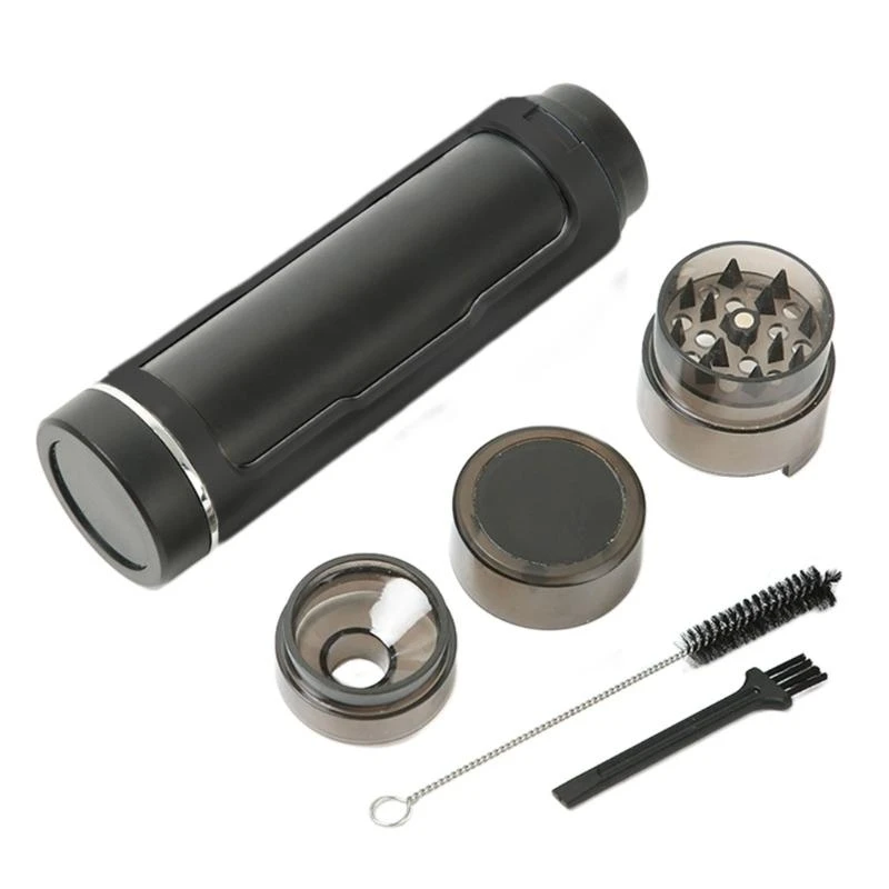 Case with Manual Grinders and Tube Function Convenient Smoking Access D57B