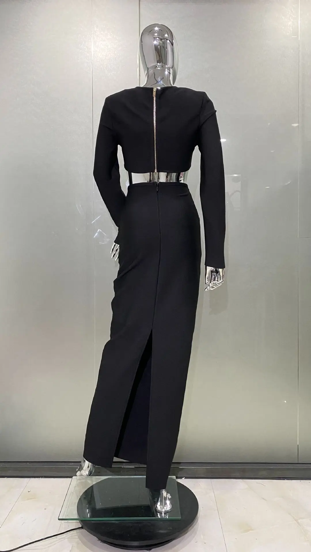 2025Nueva llegada Sexy de corte bajo Top corto ahueca hacia fuera la falda larga conjunto moda caliente fiesta vacaciones vendaje vestido