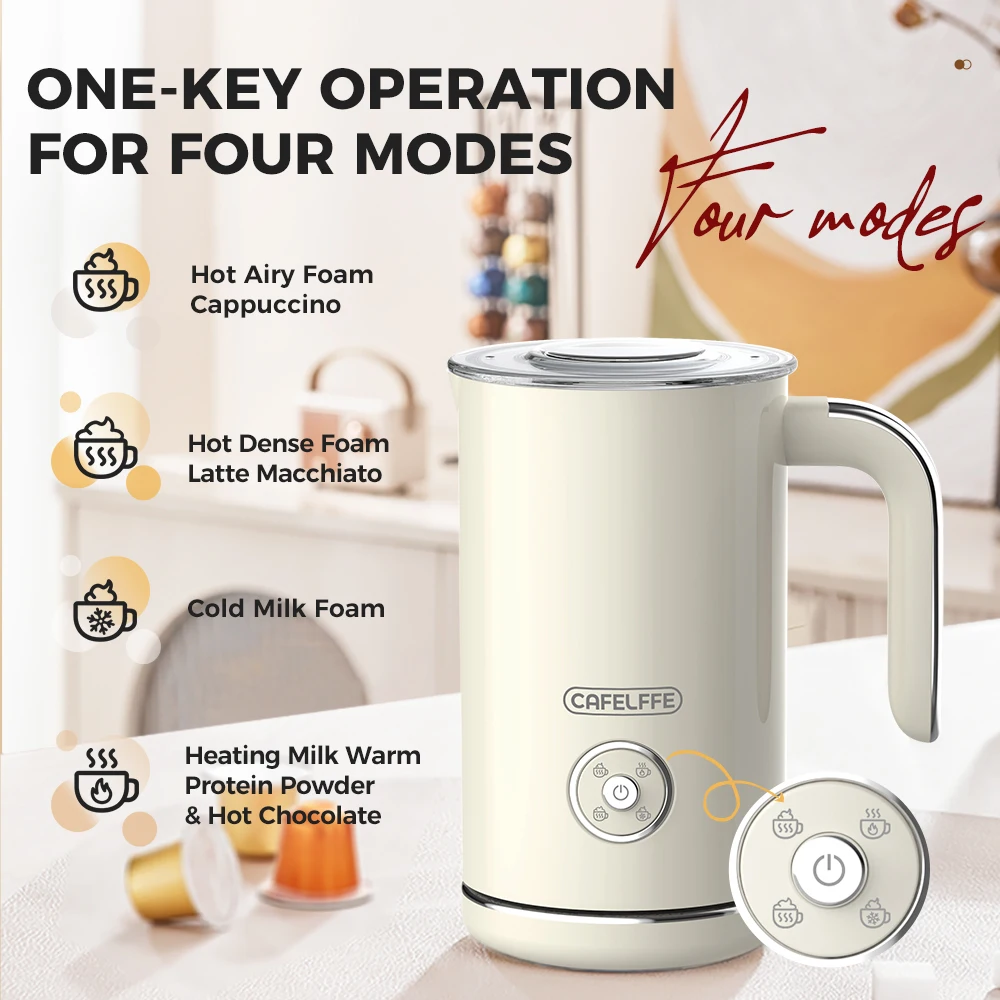 Cafelffe Electric Milk Frother Frothing Foamer Chocolate Mixer Cold/Hot Cappuccino Fully Automatic Milk Warmer home appliance