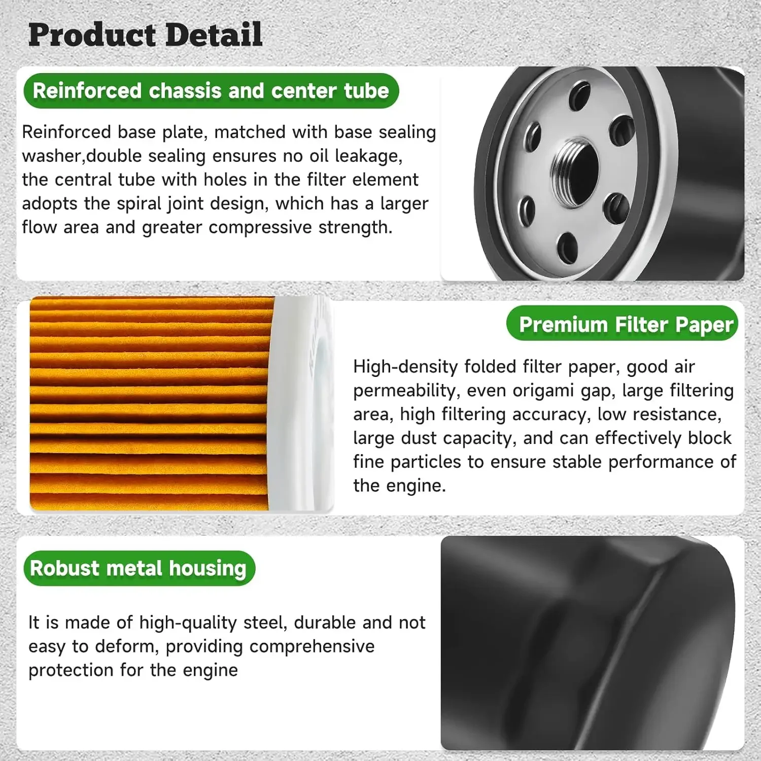 12-050-01-S Oil Filter for 12 050 01 12 050 01-S1 KH-12-050-01-S KH-12-050-08, AM125424, 49065-7007 49065-0721 492932S Cub Cadet