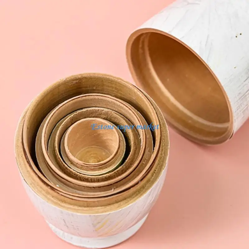 

090B 5Pcs Matryoshka Dolls Decors Art Craft Nesting for Doll Figures Table Ac