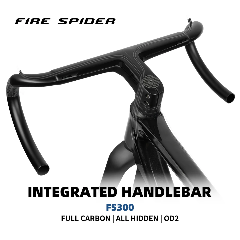 

FIRE SIPDER T1000 Carbon Fiber Road Handlebar Ultralight Racing Bike Drop Bent Bar Internal Wiring Road Bike Integrated Handle