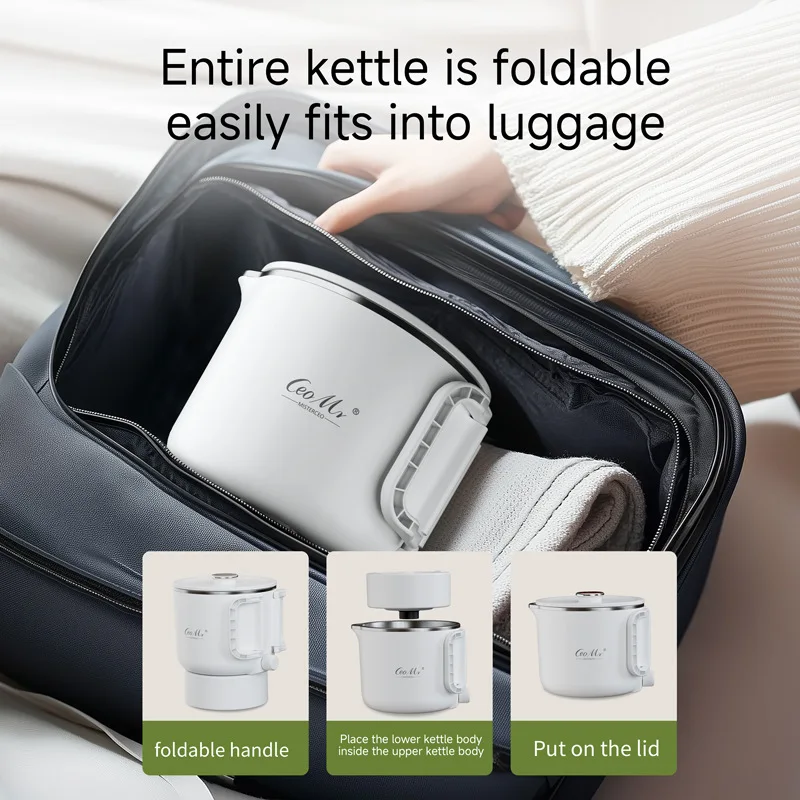 غلاية قابلة للطي، غلاية منزلية محمولة، غلاية كهربائية صغيرة للسفر، طباخ كهربائي صغير، نودلز فورية