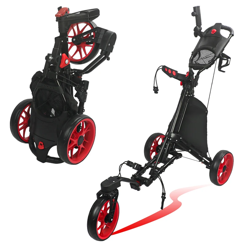 Golf bag trolley Universal wheel small  hand cart Course game  Folding