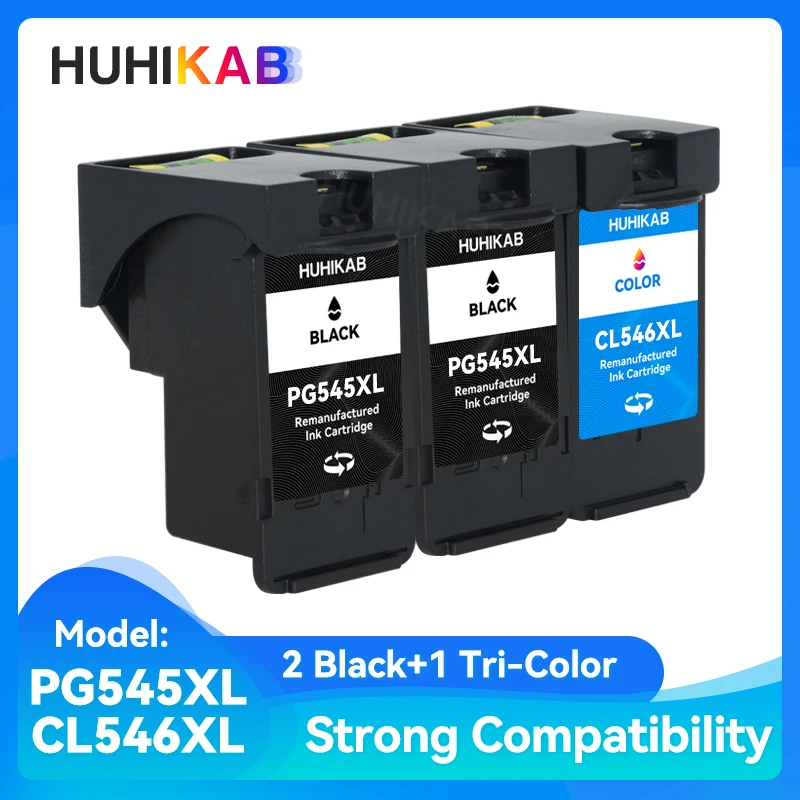 Huhikab 545XL 546XL Compatibele Inkt Cartridge Vervanging Voor Canon Pg 545 Pg 546 Xl Voor Pixma MG3050 IP2800 IP2850 MG2455 MG2500