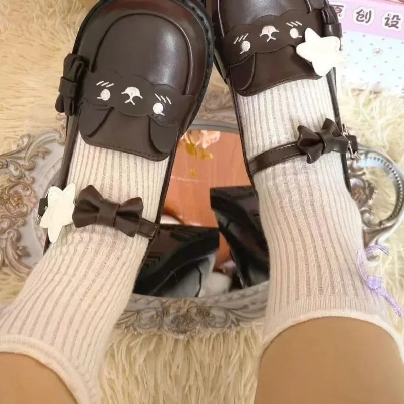 Chaussures à gâteau Y2K JK éponge japon Kawaii Love StoryTransfer série mine terrestre chaussures à semelles épaisses pour fille sous-culture chaussures à gâteau éponge
