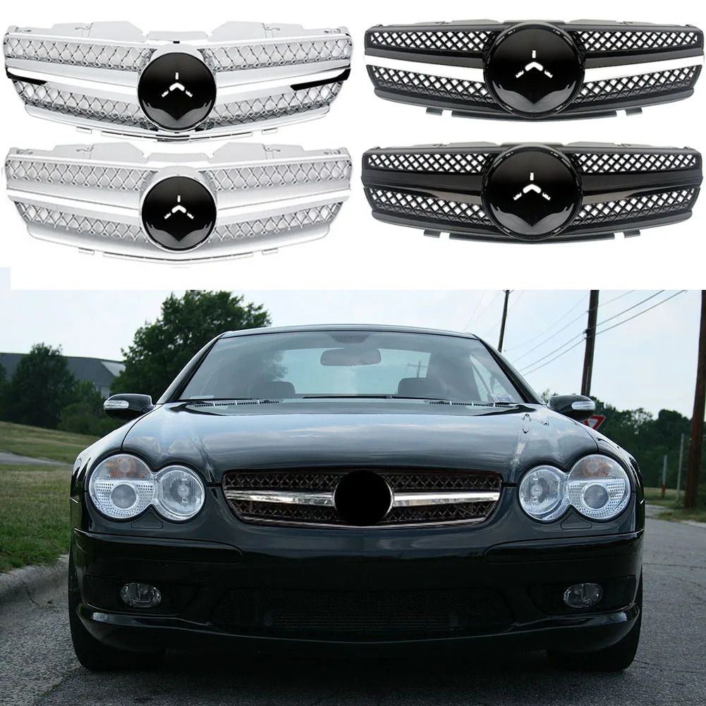 

Car Front Racing Facelift Grilles Upper Grille Cover For Mercedes-Benz SL-Class R230 SL500 SL550 SL600 2003-2006