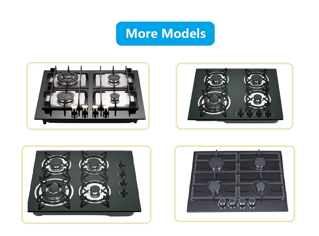 4 موقد غاز للاستخدام المنزلي تصميم مدمج للتثبيت