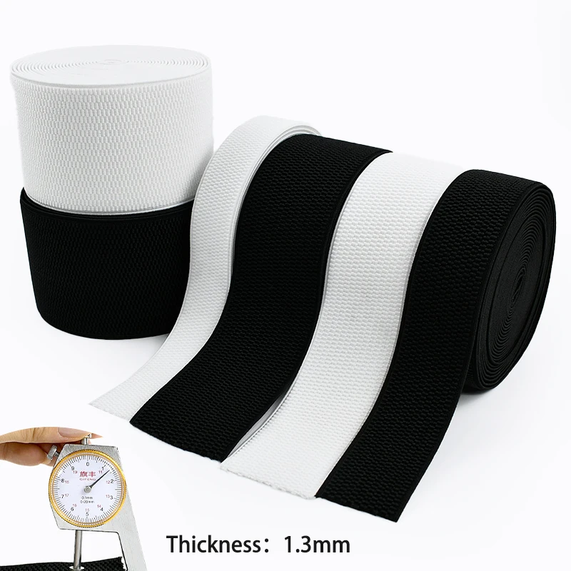 

2/5M 25-100mm Polyester Elastic Bands for Sewing Pants Waist Rubber Ribbon Skirt Luggage Stretch Tapes DIY Garment Accessories