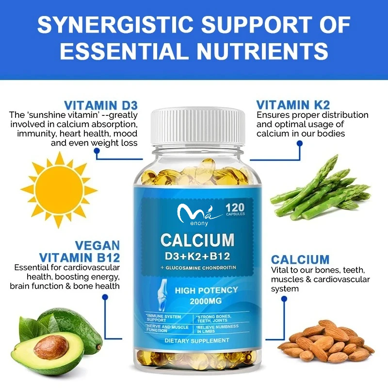 Vegan Vitamin D3 Plus with B12, K2 - High Potency Food-Based Immune Support, Bone Health & Mood Balance Supplement