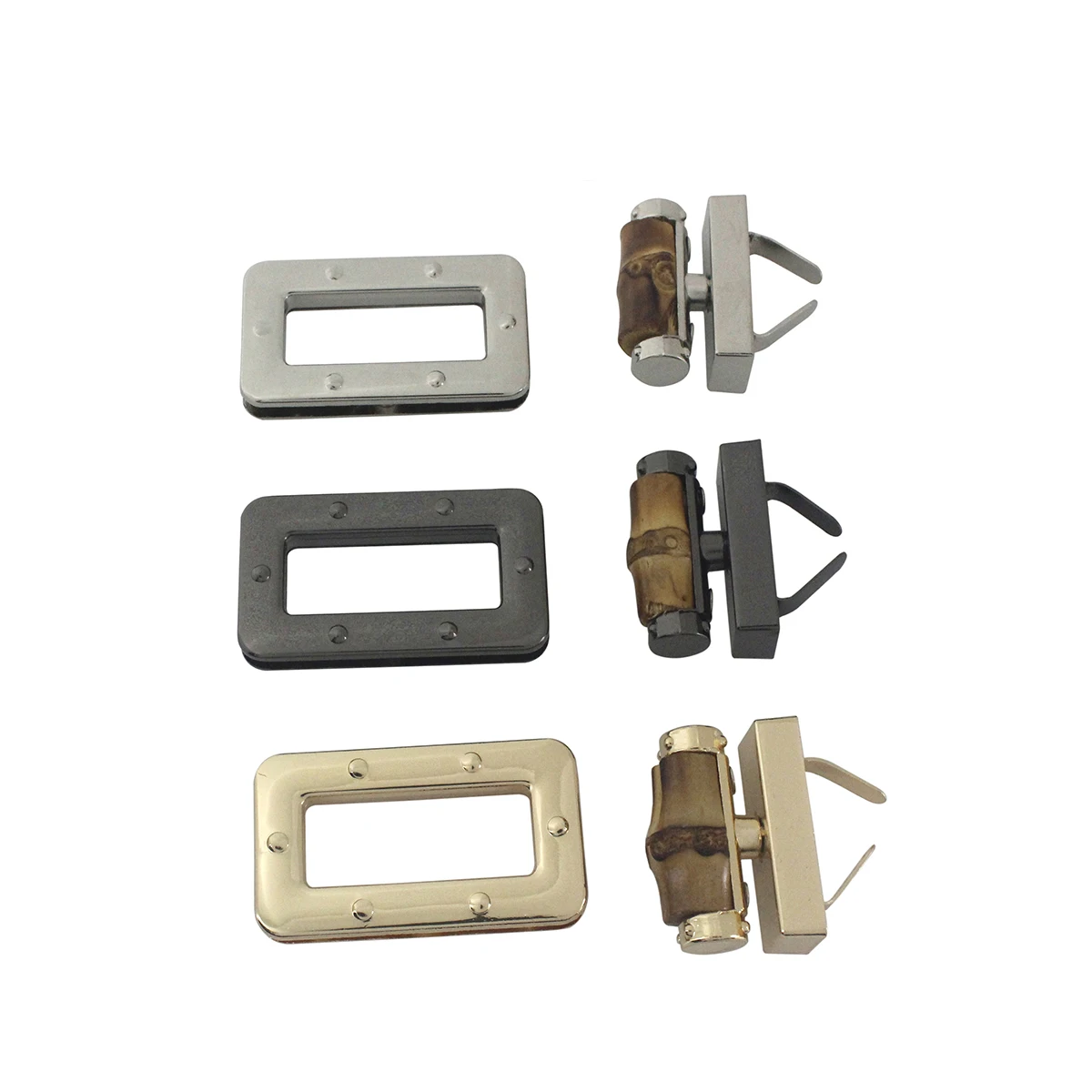 1 pz metallo moda girare blocco di bambù comune Twist Lock chiusura artigianale in pelle borsa da donna borsa a tracolla borsa Hardware fai da te