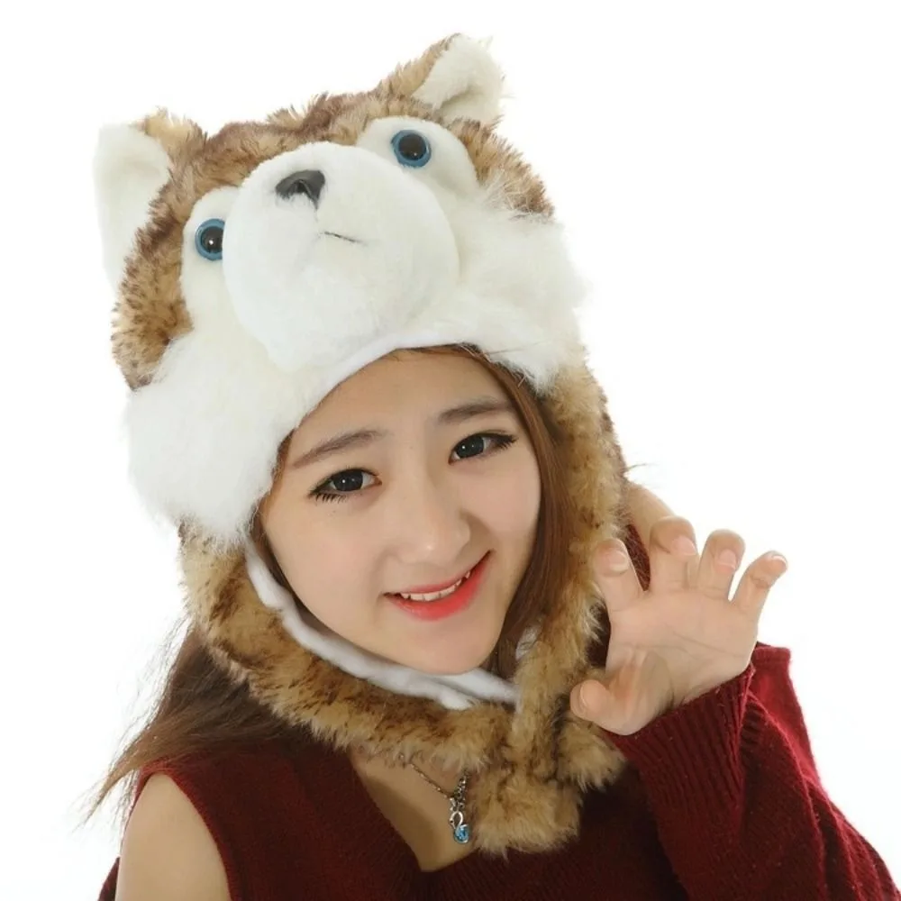 

Cartoon Plush Moving Hat Neck Warmer Trapper Hat Movable Ears Airbag Cap Ear Protection Funny Toys Animal Earflap Hat
