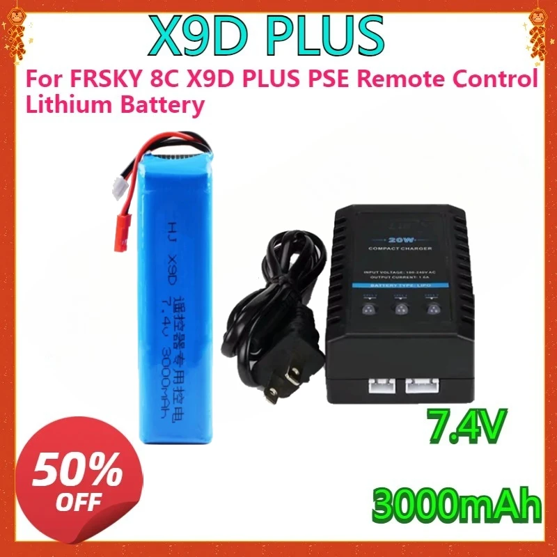 

For FRSKY 8C X9D PLUS PSE Remote Control with Large Capacity New High Quality Replaceable 7.4V 3000MAH Lithium Battery