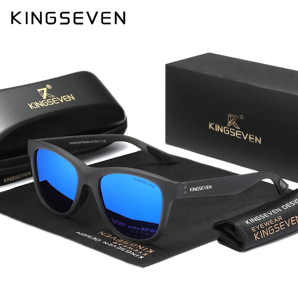 KINGSEVEN Marken-Klassiker Polarisierte Quadratische Sonnenbrille für Herren und Damen UV400 Fahrbrille Oculos De Sol