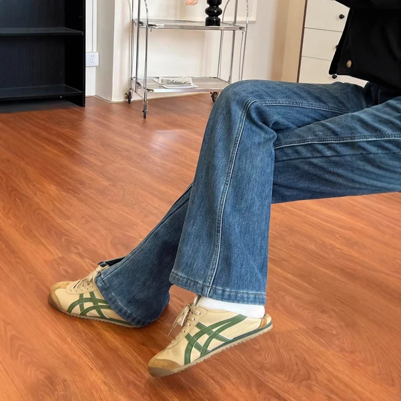 2025 Vrouwen Hoge Taille Uitlopende Jeans Zijsplit Wijde Pijpen Denim Broek Slim Fit Lange Broek Y2K Streetwear Hot