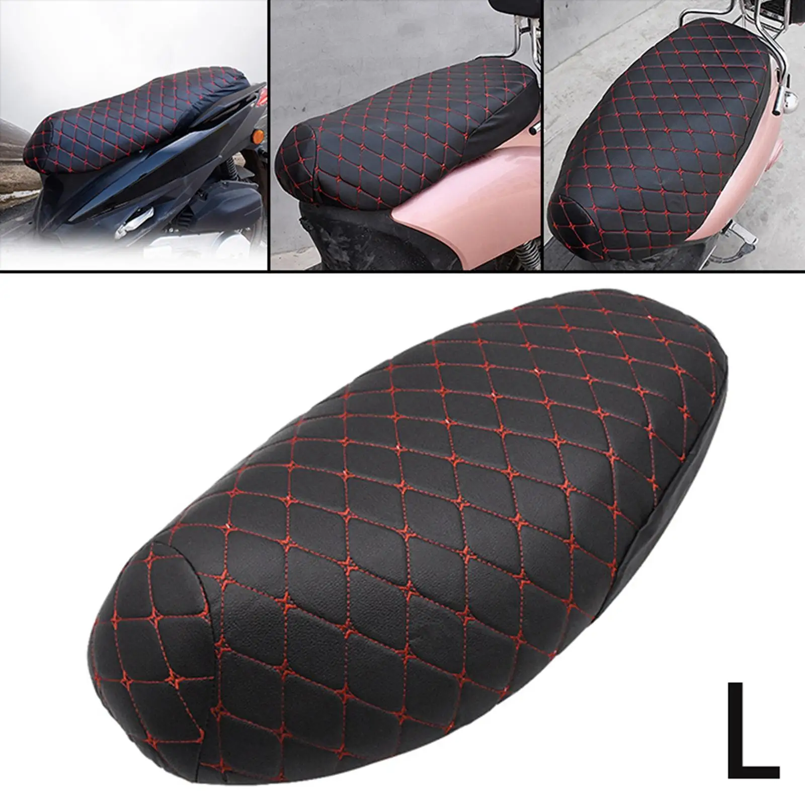 Resistant Black Motorcycle Cushion Cover PU Leather Insulated Protector for Scooter Comfort