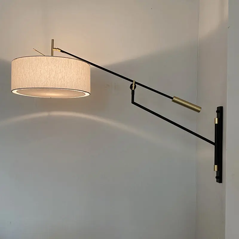 Personalized Creative Rotating Style Wall Lamps Designer's Telescopic Rocker Arm LED Sconces Living Room Bedroom Bedside Fixture