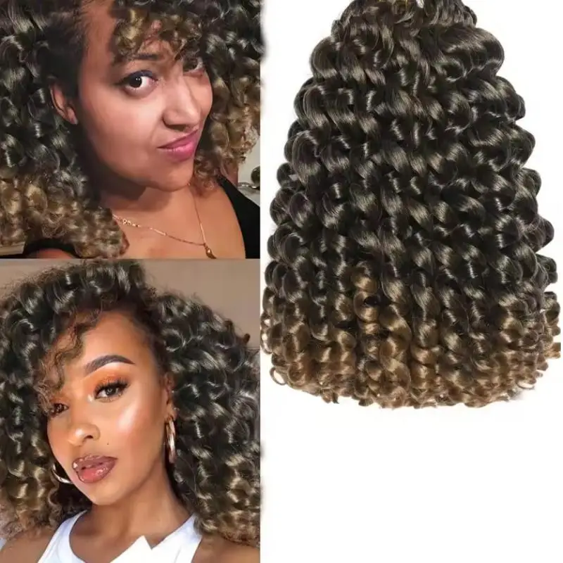 8 Zoll gelocktes, federndes Crochet-Haar, Jamaican Bounce Crochet-Haarflechten – Detail 6
