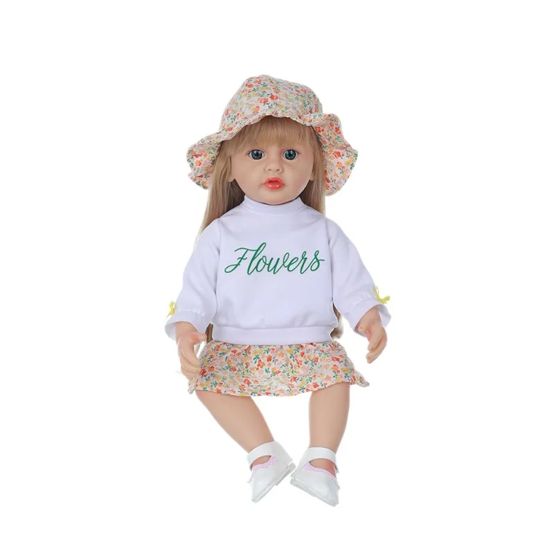 55 cm gesimuleerde baby, 22-inch schattige wedergeboortepop, volledig zacht rubber Kalmeren emoties kinderspeelgoed