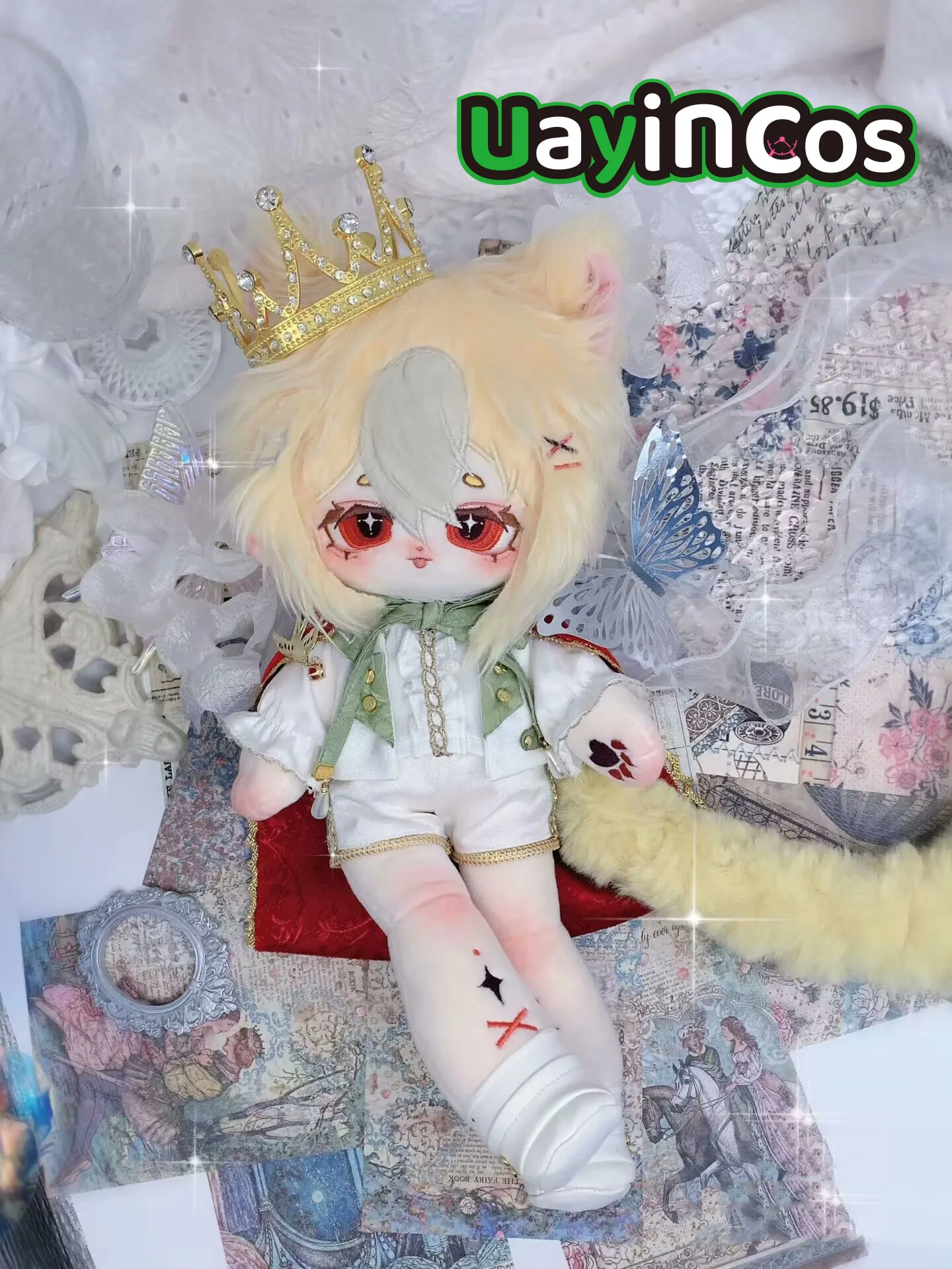 

Anime No attributes Monster Huang Chai Stuffed 30cm Plushie Cotton Plush Doll Body With Skeleton Tail Kawaii Game Toy For Kids