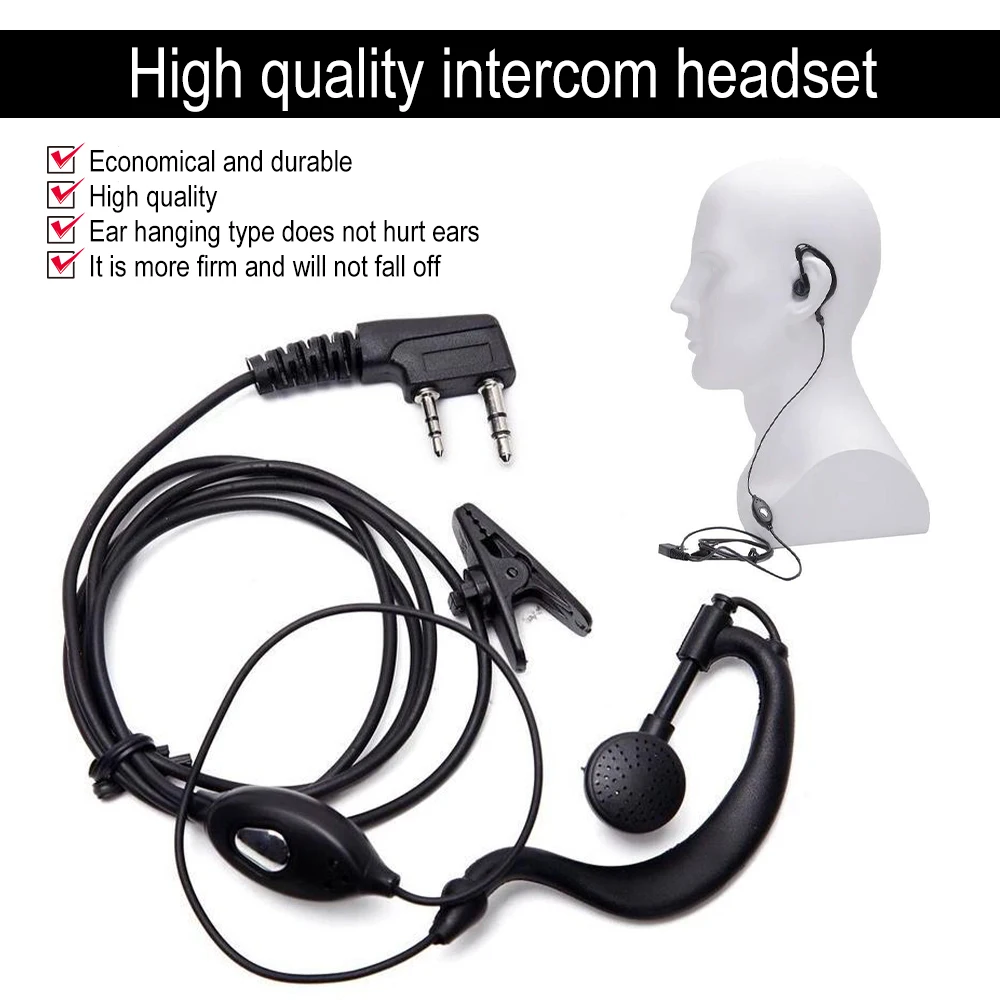 NIEUWE 2 Pin Walkie Talkie Oortelefoon Headset K-Plug Bedraad Two Way Radio Oortelefoon Voor Baofeng BF-888S UV5R Walkie Talkie 992 Oorkleding