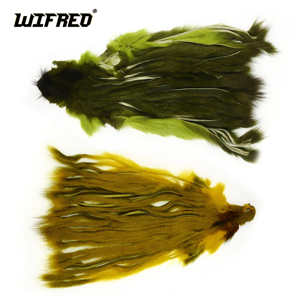 Wifreo Fly Tying Fur Pine Squirrel Zonker Strips Squirrel Skin Soft Dubbing Fur Streamers Trout Leeches Nymph Fly Tying Material