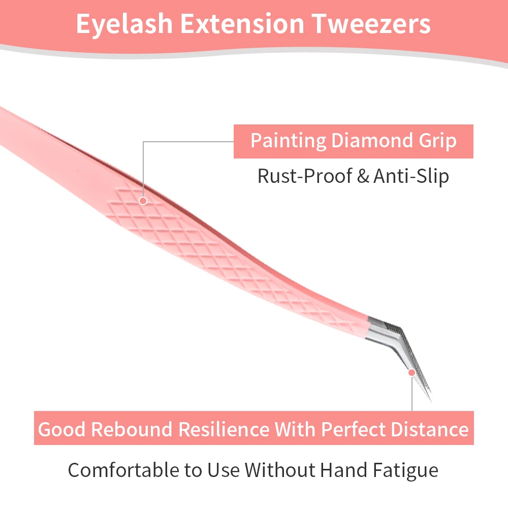 ステンレス鋼のつけまつげエクステ,ピンセット,ピンクのクリップ,メイク,技術繊維