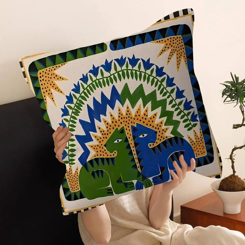 Ancient Egypt Tiger Leopard Maple Design Cushion Cover Happy Autumn Harvest decor Holiday Decorati Pillow Cover