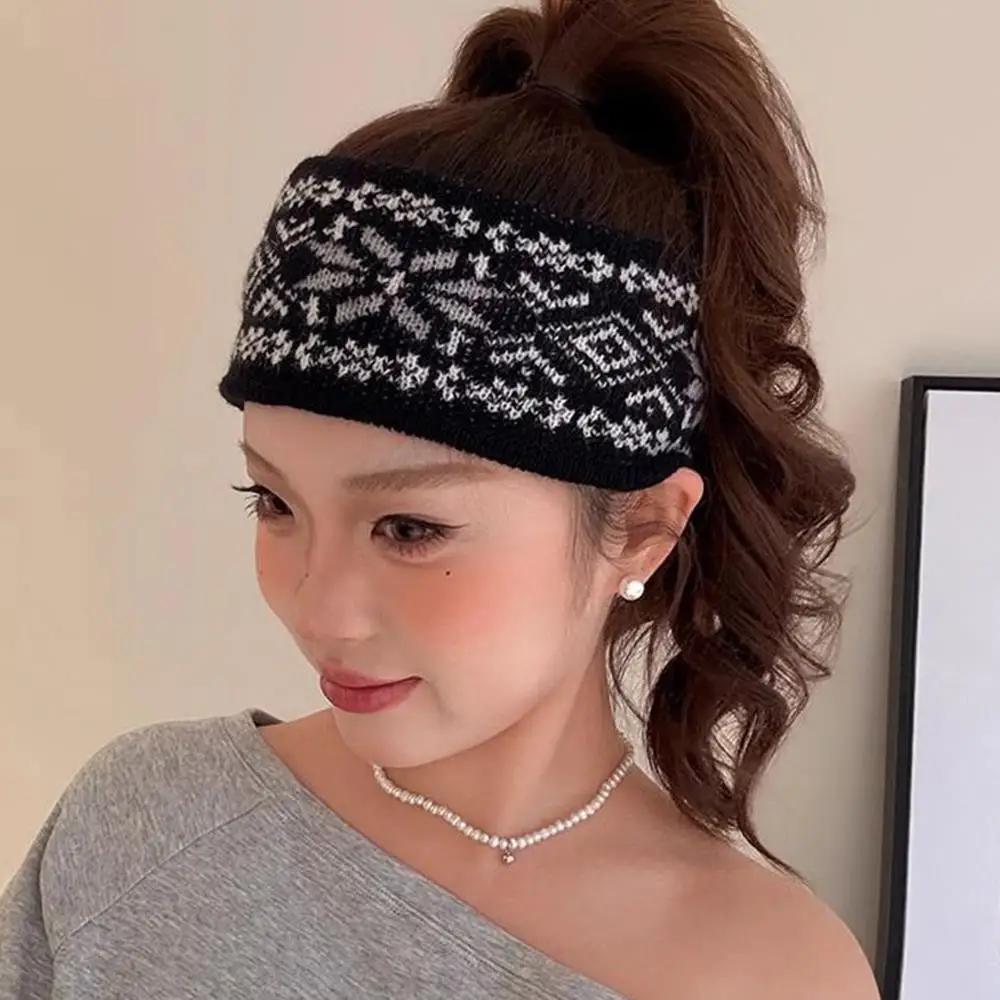 الشتاء عقال محبوك المرأة الجاكار الجبين حماية يندبروف أفخم واسعة حافة الحجاب الرياضة أغطية الرأس SmearHair هوب