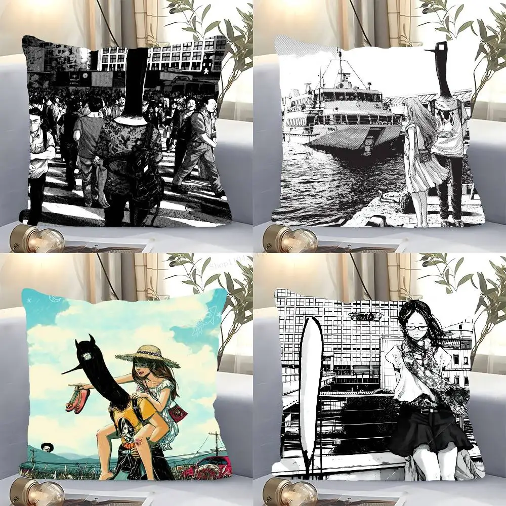 Bilibili Goodnight Punpun Anime Pillow Case Fashion Square Pillowcase Bedroom Sofa Room Ins Decoration Leisure