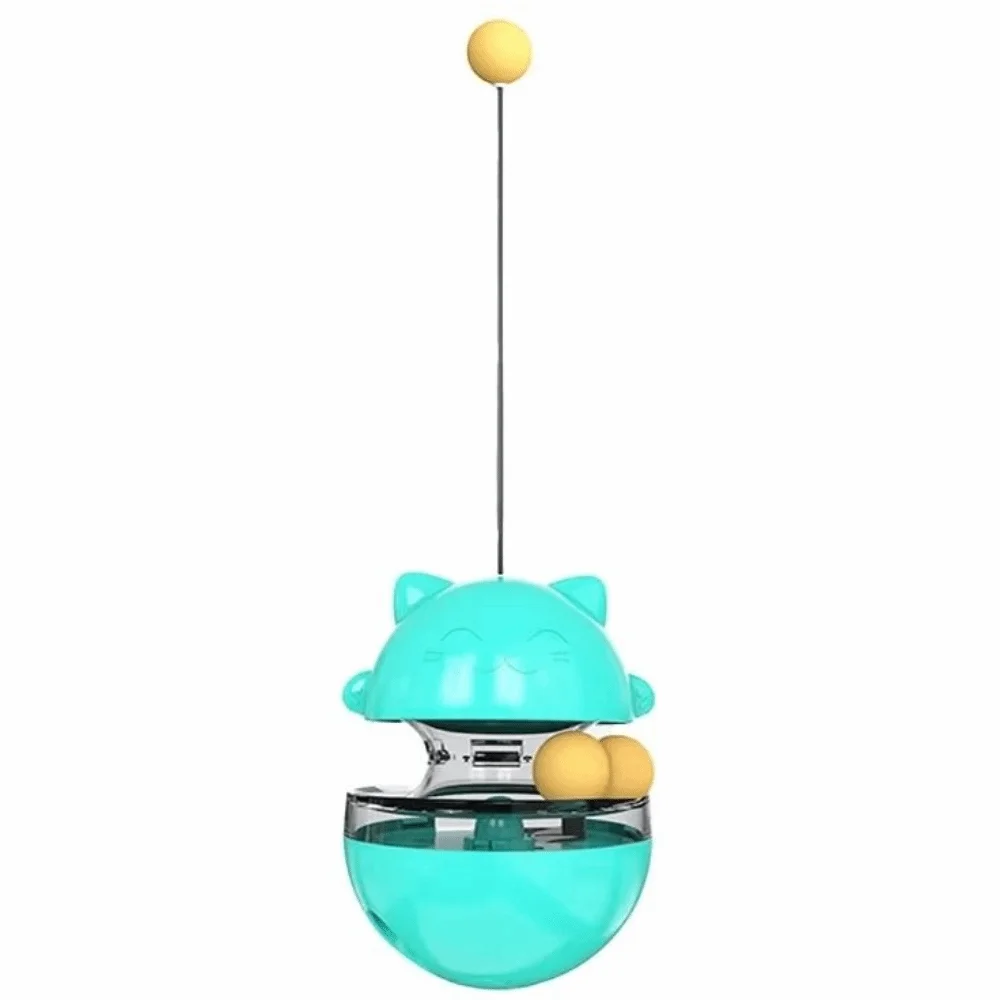 

Interactive Cat Turntable Toys Treat Dispenser Self Play Cat Teasing Stick Fun Training Tilting Tease Cat Puzzle Feeder