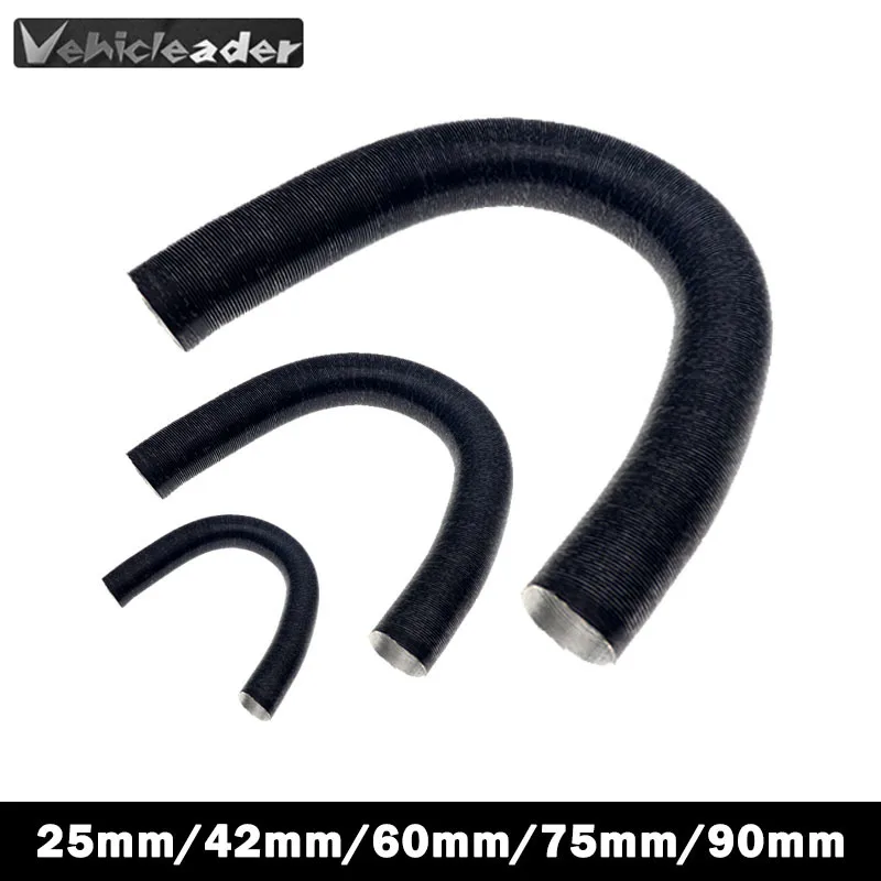 25/42/60/75mm Diameter 100-500cm Diesel Parking Heater Duct Ducting Pipe Hose Black For Webasto Eberspacher Heater Car Camper