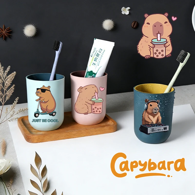 

Capybara Kids Bathroom Mouthwash Cup Boy Girl Cute Anime Print Shower Room Home Products Kawaii Woman Travel Portable Games Gift
