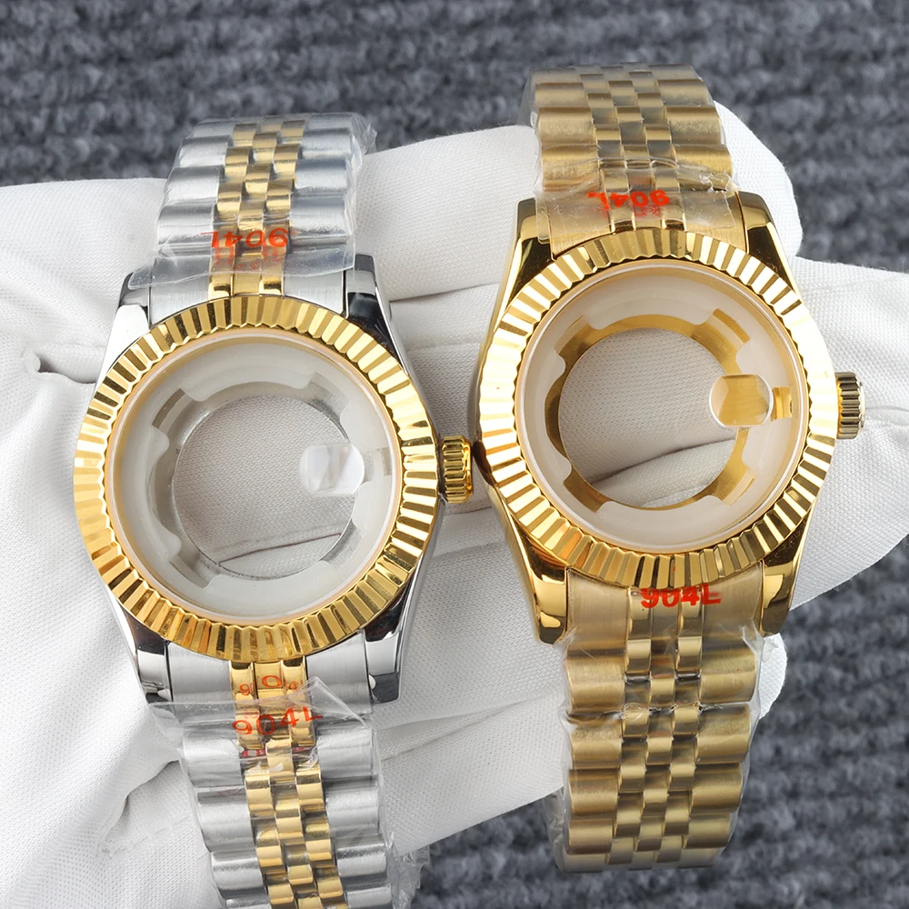 

33mm NH05 Case Lady's Watch Accessories Sapphire glass For Seiko NH05 NH06 Movement Stainless Steel Dive Case Jubilee Strap