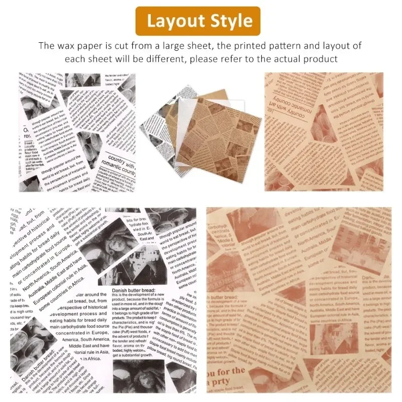 50/100 Pcs Oil-Proof Paper Wrapping Burger Bread Chicken Fries Burger Sandwich Wrapper Fryer Air Baking Paper Plate  Accessories