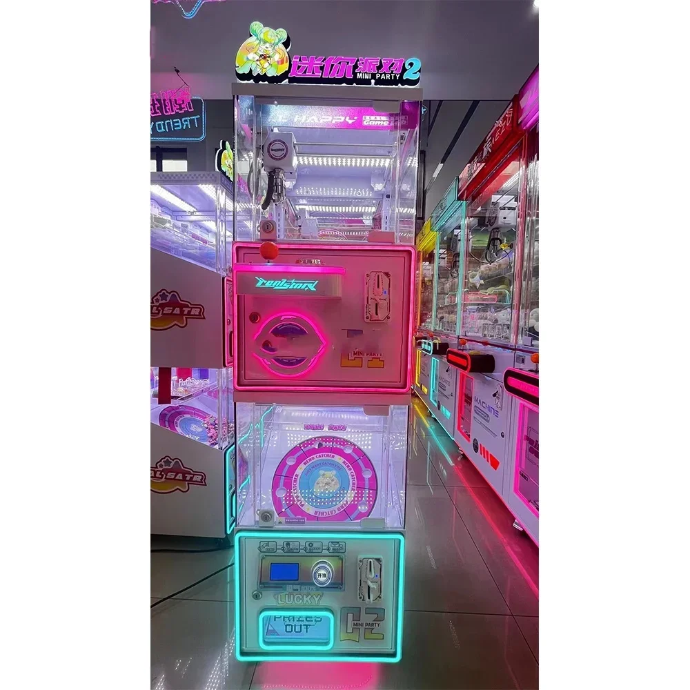 2 in 1 Lucky Nine Mini 24 Clip Prize Clamp and  Ball Gift Game Machine Gashapon  Toys Vending Machine for mall