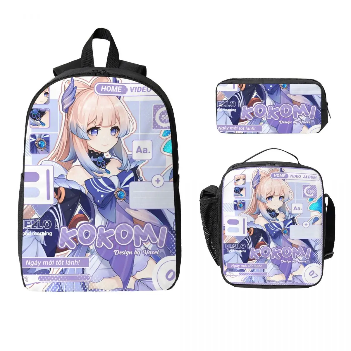 

3Pcs Honkai: Star Rail Prints School bags Set for Girls Boys Pen Bags Backpack Sets with Lunch Box For School Students Daypack