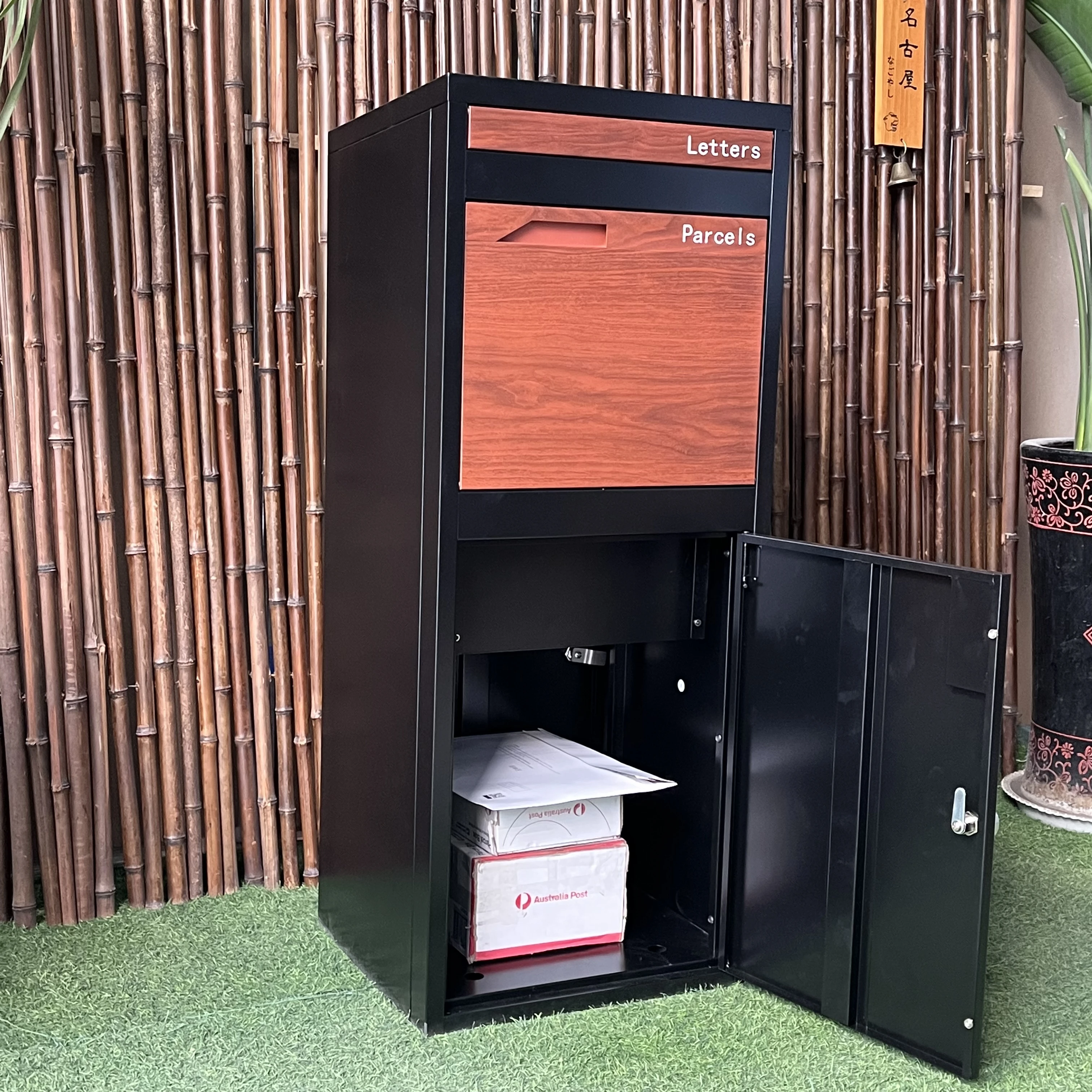 Galvanized Steel Anti-Theft Waterproof Outdoor Parcel & Post Box Custom Address Sign Free-Standing Courier Office Use